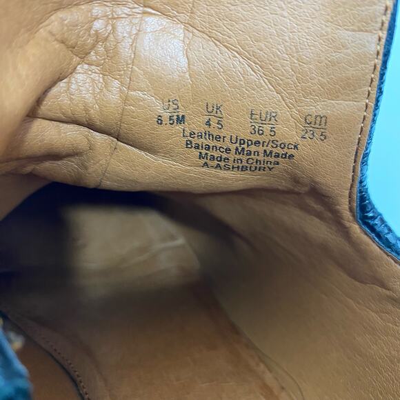 Franco Sarto Ashbury Boots Ankle Snake Embossed Leather Womens Size 6.5M Black - Picture 9 of 10